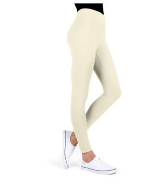 MeMoi High-Rise Ivory Cotton Fashion Leggings for Women